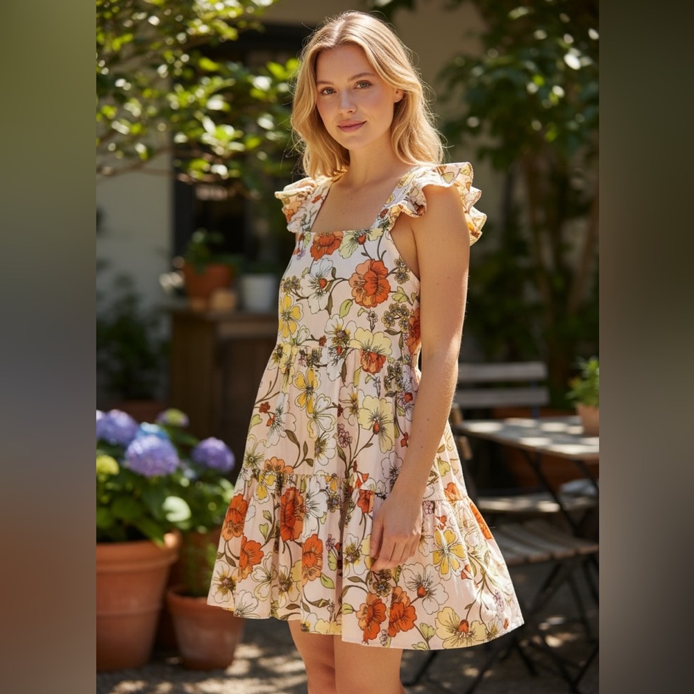 B.O.G Collective (Lottie & Holly) pale pink tiered pinafore dress